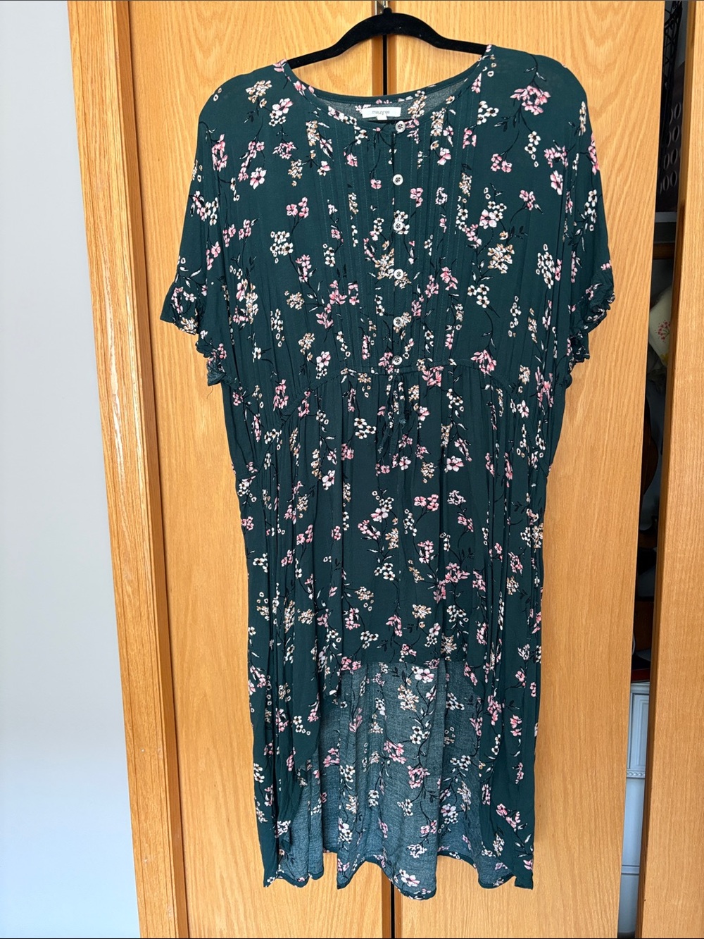 Maurices Women’s Dark Green Floral Babydoll Top